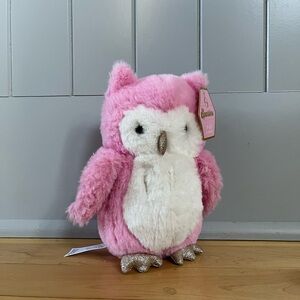 NWT FAO Schwartz Pink “Sparklers” Plush Owl